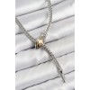 Silver-Colored Women's Necklace with Rice-Shaped Elevator Snake Design - TJ-BKO10432