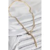 Gold-Colored Women's Necklace with Rice-Shaped Snake Design and Elevator - TJ-BKO10433