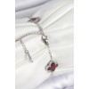 316L Steel Pearl Red Silver Color Clover Women's Bracelet - TJ-BB7665