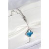 316L Steel Mother-of-Pearl Sky Blue Silver Color Clover Women's Bracelet - TJ-BB7667
