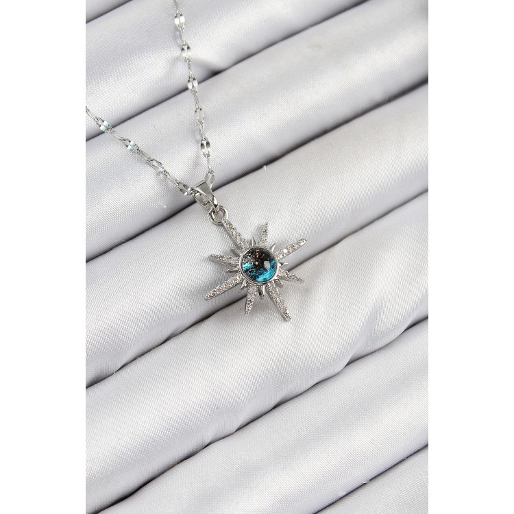 316L Çelik Zirkon Taşlı Kutup Yıldızı Model Gümüş Renk Kadın Kolye - TJ-BKO10443 316L Çelik Zirkon Taşlı Kutup Yıldızı Model Gümüş Renk Kadın Kolye - TJ-BKO10443