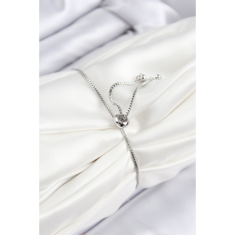 Rice-Shaped Zircon Stone Snowflake Design Silver-Colored Elevator-Style Women's Bracelet - TJ-BB7722