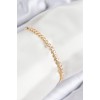 Gold-Colored Elevator-Style Women's Bracelet with Zircon Stone Row Design - TJ-BB7727