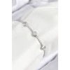 Rice-Shaped Zircon Stone Heart Design Silver-Colored Elevator-Style Women's Bracelet - TJ-BB7728