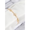 Gold-Colored Women's Bracelet with Rows of Zircon Stones in a Heart Design - TJ-BB7729