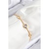 Gold-Colored Elevator-Style Women's Bracelet with Zircon Stone Circle Design - TJ-BB7733