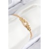 Gold-Colored Chain Bracelet with Zircon Stones for Women - TJ-BB7735
