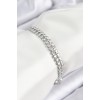 Double-Row Zircon Stone Rice-Shaped Silver-Colored Elevator Bracelet for Women - TJ-BB7738