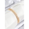 Double Row Zircon Stone Rice Pattern Gold Color Elevator Women's Bracelet - TJ-BB7739