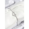 Heart-Shaped Zircon Stone Silver-Colored Elevator Bracelet for Women - TJ-BB7742
