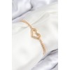 Heart-Shaped Zircon Stone Silver-Colored Elevator Bracelet for Women - TJ-BB7743
