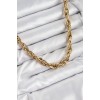 316L Stainless Steel Cable Model Gold Color Women's Necklace - TJ-BKO10481