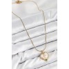 316L Stainless Steel Artistic Portrait Model Gold Color Women's Necklace - TJ-BKO10486