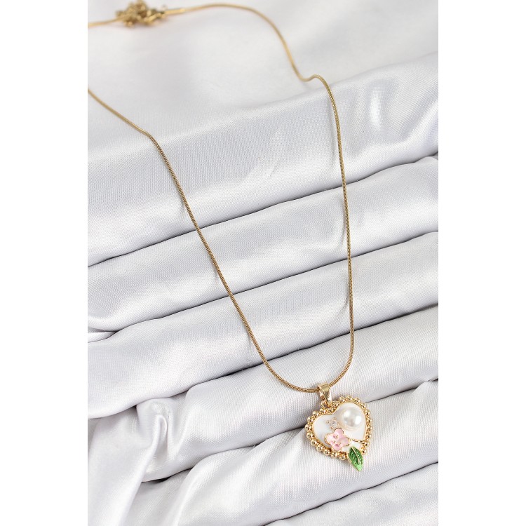 316L Stainless Steel Artistic Portrait Model Gold Color Women's Necklace - TJ-BKO10486