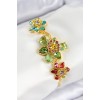 VIP Gold-Colored Women's Bracelet with Zircon Stone Flower Design - TJ-BB7764