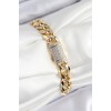 VIP Gold-Colored Classic Chain Bracelet with Zircon Stones for Women - TJ-BB7766