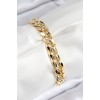 VIP Gold-Colored Classic Chain Bracelet with Zircon Stones for Women - TJ-BB7766