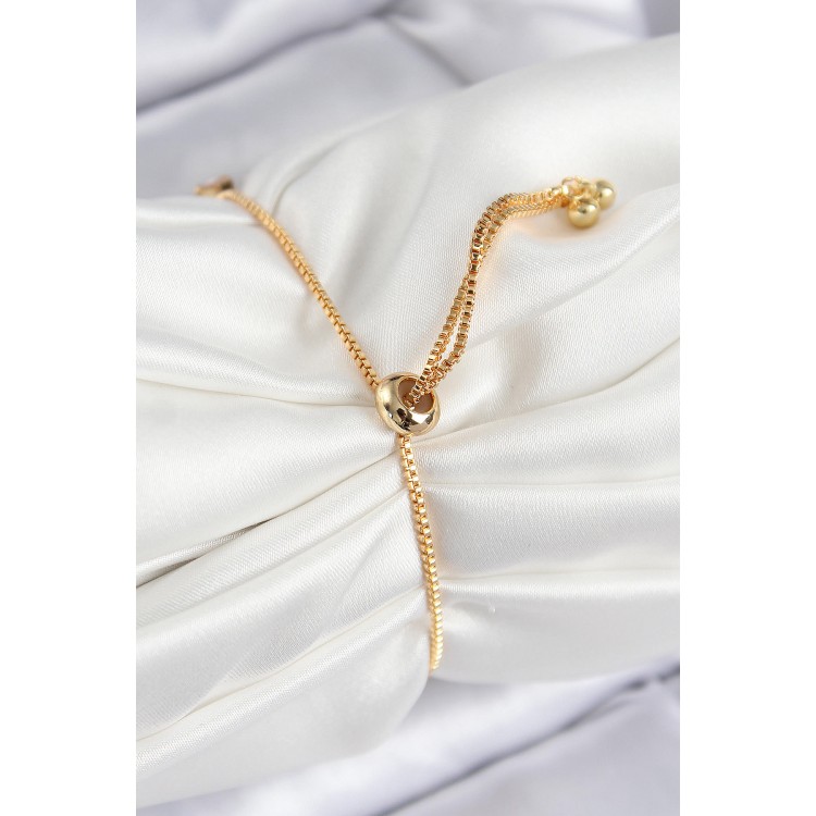 Gold-Colored Square Model Women's Bracelet with Zircon Stones - TJ-BB7792