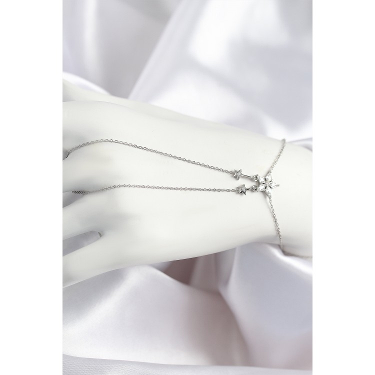 Silver-Colored Shahmeran with Zircon Stone Star Design - TJ-SN711 Silver-Colored Shahmeran with Zircon Stone Star Design - TJ-SN711