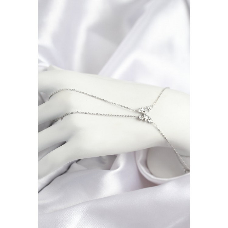 Silver-Colored Butterfly Model with Zircon Stone - TJ-SN716 Silver-Colored Butterfly Model with Zircon Stone - TJ-SN716