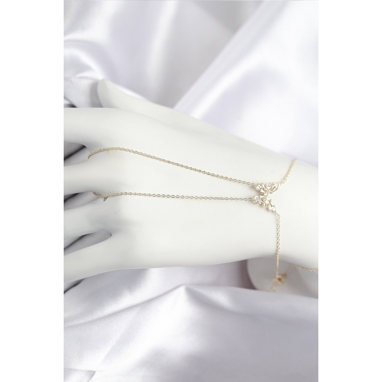 Gold-Colored Butterfly Model with Zircon Stones - TJ-SN717