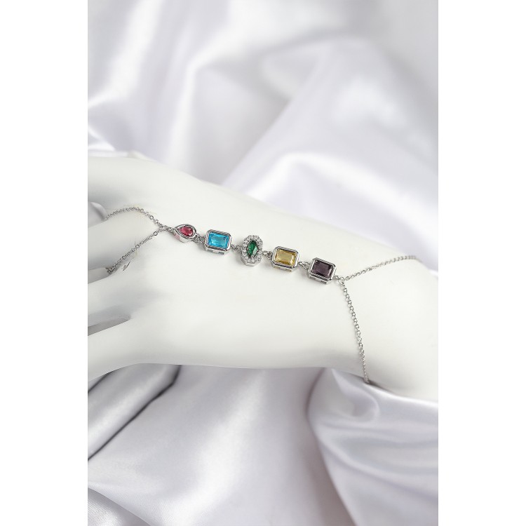 Rice-Colored Zircon Stone Model Silver-Colored Shahmeran - TJ-SN724