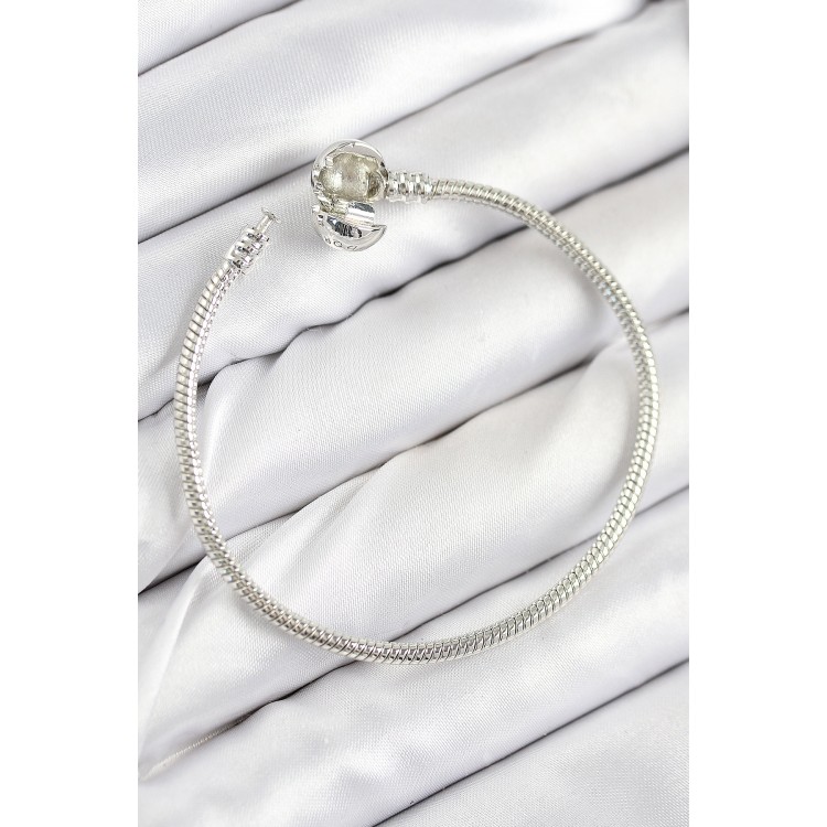 Rice Charm Topcuk Model Silver Color Women's Bracelet - TJ-BB7801