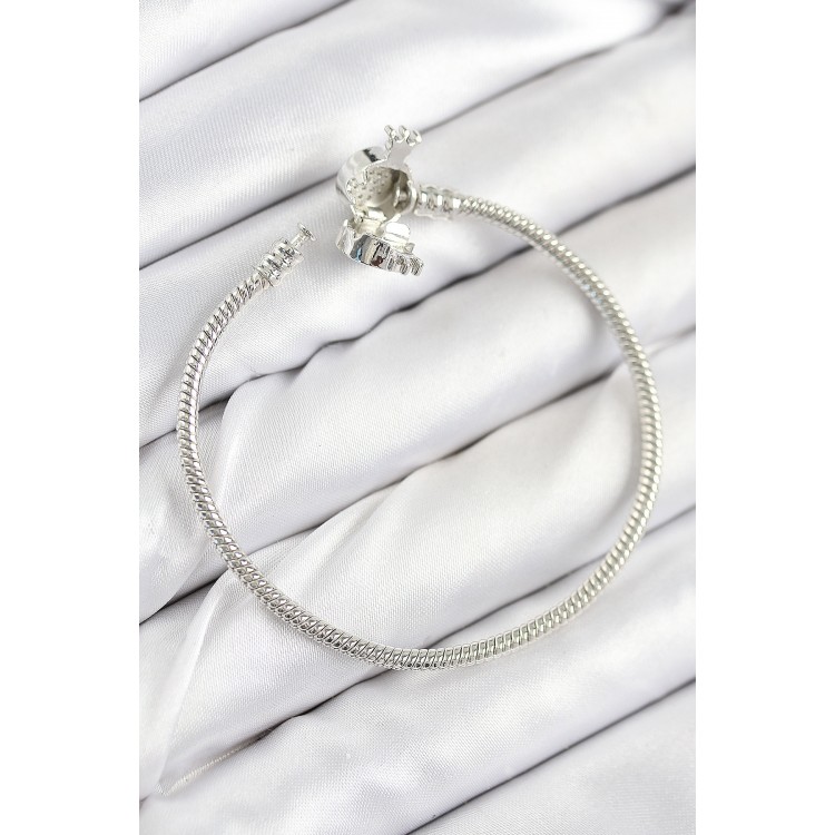 Rice Charm Zircon Stone Crown Model Silver Color Women's Bracelet - TJ-BB7802