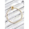 Gold-Colored Women's Bracelet with Rice Charm and Zircon Stone Crown Design - TJ-BB7808
