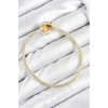 Gold-Colored Women's Bracelet with Rice Charm and Zircon Stone Heart Design - TJ-BB7809