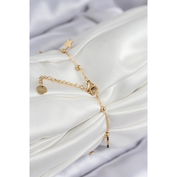 316L Stainless Steel Sequential Star Pattern Gold Color Women's Bracelet - TJ-BB7825