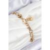 316L Stainless Steel Link Chain Model Gold Color Women's Bracelet - TJ-BB7847