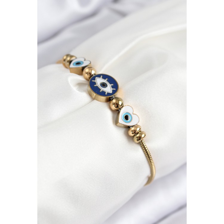 316L Steel Eye Charm Model Gold Color Women's Bracelet - TJ-BB7843