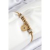 316L Steel Zircon Stone Eye Charm Model Gold Color Women's Bracelet - TJ-BB7842