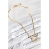 316L Steel Zircon Stone Quarter Detachable Gold Color Women's Necklace - TJ-BKO10506