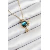 316L Steel Zircon Stone Planet Model Gold Color Women's Necklace - TJ-BKO10507