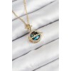 316L Steel Zircon Stone Planet Model Gold Color Women's Necklace - TJ-BKO10508