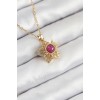 316L Steel Zircon Stone Swivel Sun Model Gold Color Women's Necklace - TJ-BKO10510