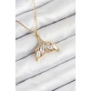 316L Steel Zircon Stone Fish Tail Model Gold Color Women's Necklace - TJ-BKO10511