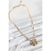 316L Stainless Steel Rose-Shaped Italian Chain Model Gold-Colored Women's Necklace - TJ-BKO10513