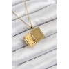 316L Steel Zircon Stone Openable Cover Book Model Gold Color Women's Necklace - TJ-BKO10515