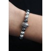 Natural Stone Gladiator Model Silver and Smoke Color Elevator Men's Bracelet - TJ-EB3758