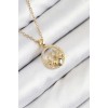 316L Steel Zircon Stone Star and Heart Design Gold Color Women's Necklace - TJ-BKO10522