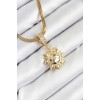 316L Steel Zircon Stone Sun Model Gold Color Women's Necklace - TJ-BKO10535