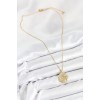 316L Steel Zircon Stone Moon and Sun Model Gold Color Women's Necklace - TJ-BKO10538