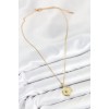 316L Steel Zircon Stone Moon and Sun Design Gold Color Women's Necklace - TJ-BKO10539