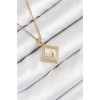 316L Steel Zircon Stone Star Model Gold Color Women's Necklace - TJ-BKO10540