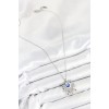 316L Steel Zircon Stone Nazar Model Silver Color Women's Necklace - TJ-BKO10543