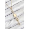 Gold-Plated Chain Necklace with Yellow Gold Color Zircon Stones - TJ-BKO10555