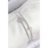 Heart-Shaped Zircon Stone Bracelet for Women in Silver Color - TJ-BB7852